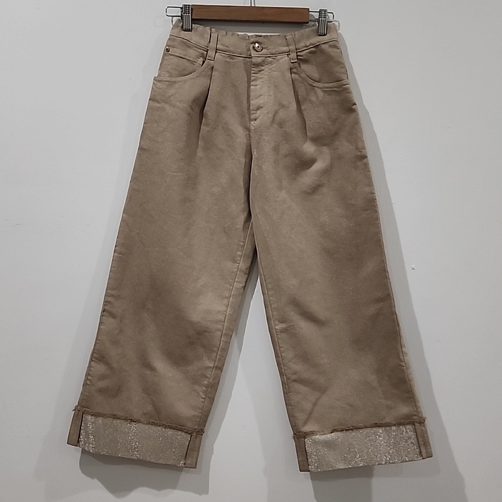 Brunello Cucinelli Kids Turn-Up Wide Leg Jeans
